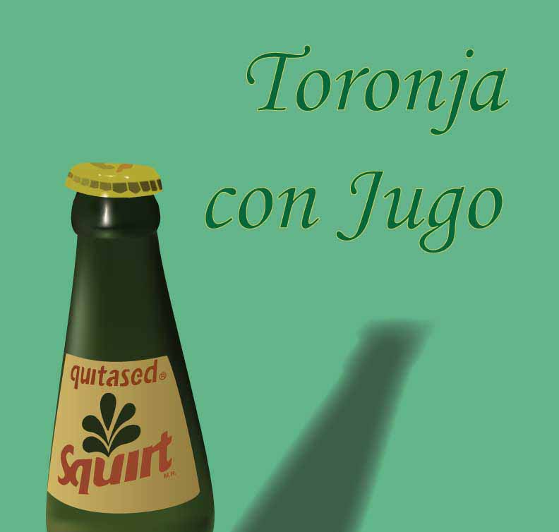 Adobe Illustrator re-creation of a bottle of mexican soda called Squirt